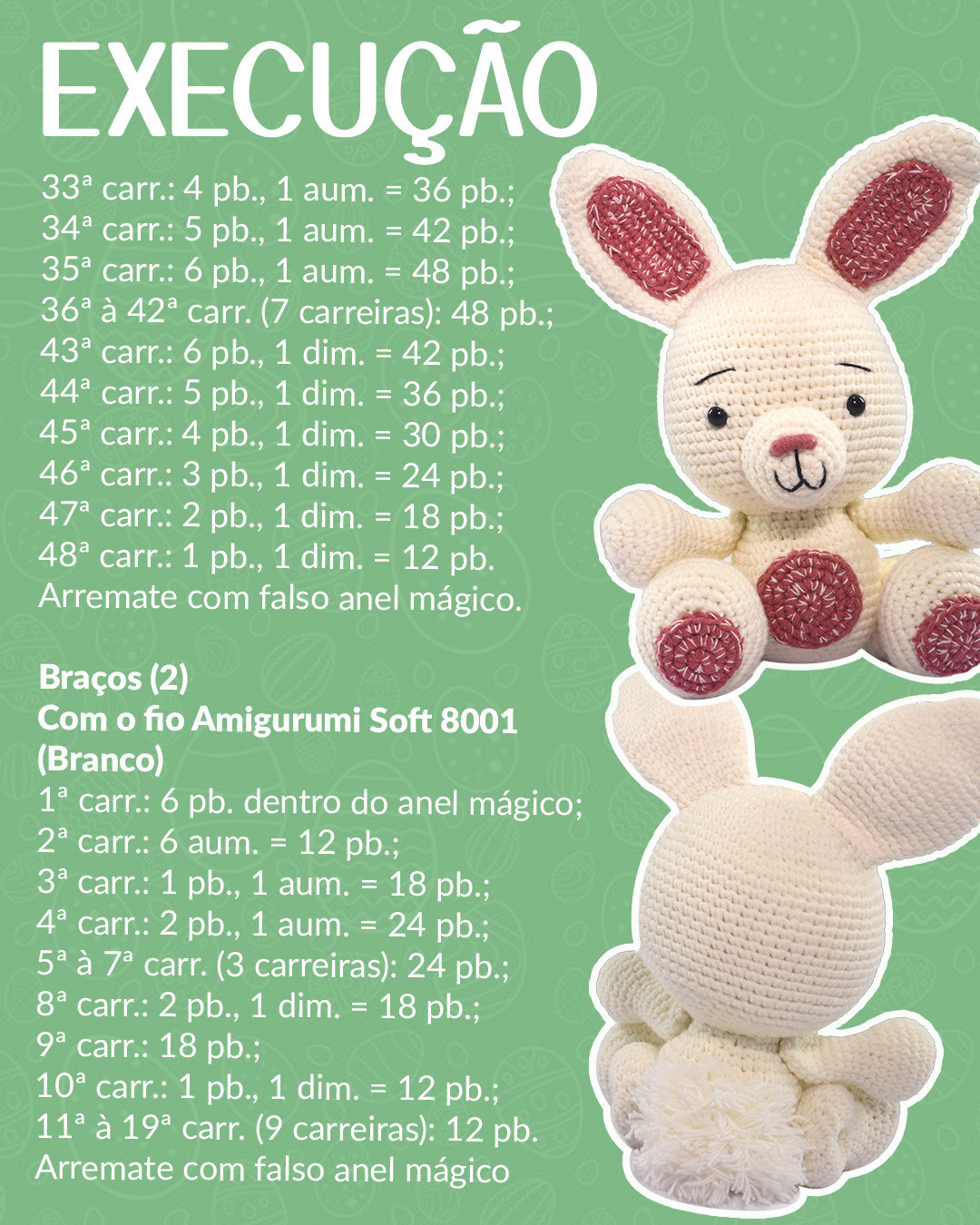 Grátis: Padrão Amigurumi Coelho João