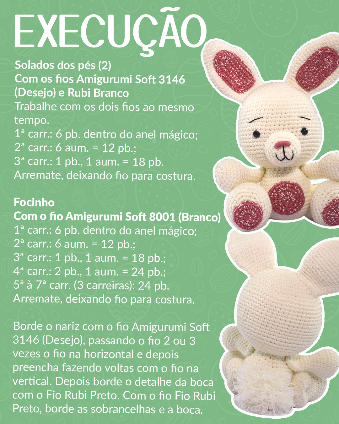Grátis: Padrão Amigurumi Coelho João