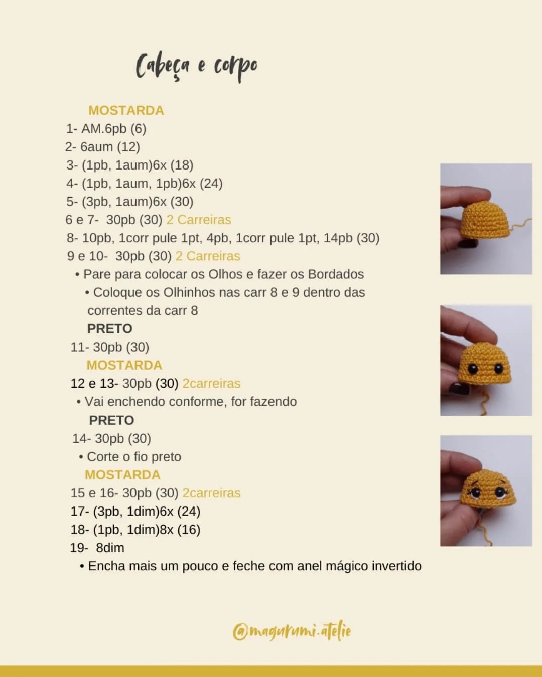 Grátis: Padrão amigurumi de abelhinha