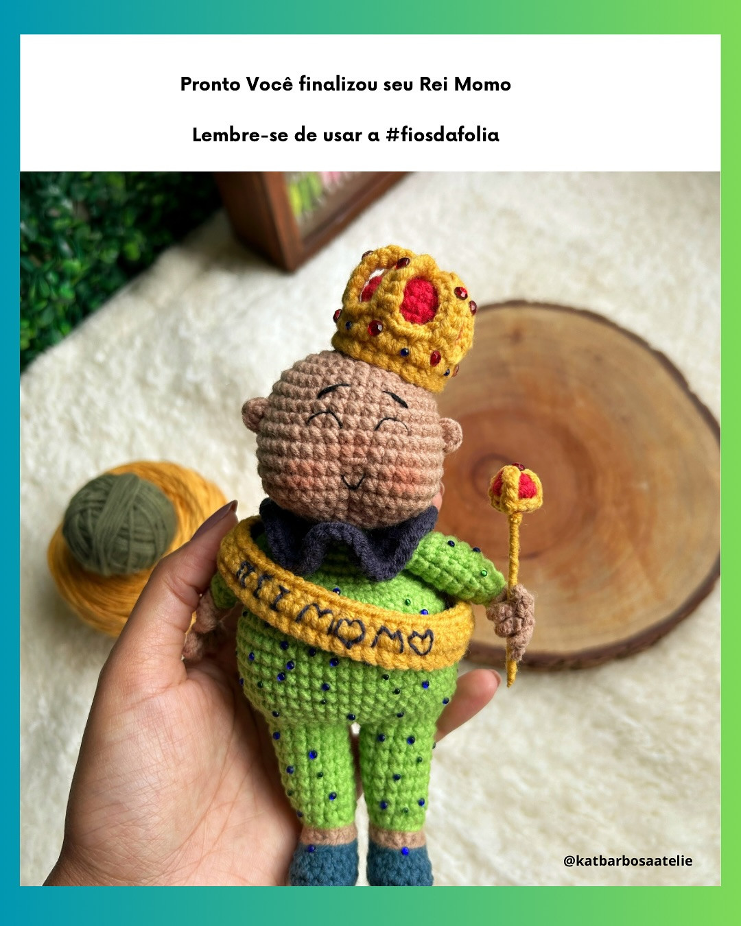 Grátis: Padrão amigurumi de Rei Momo para crochê