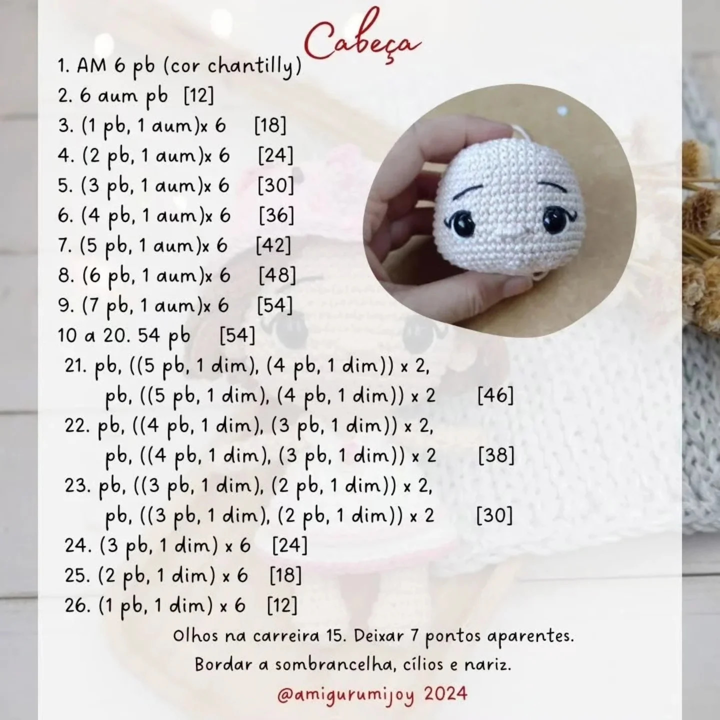 Grátis: Padrão Amigurumi de uma linda Menina