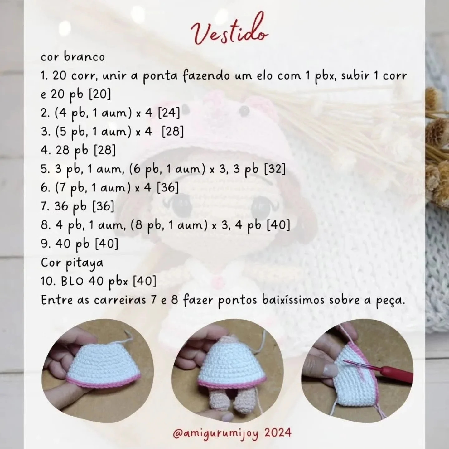 Grátis: Padrão Amigurumi de uma linda Menina
