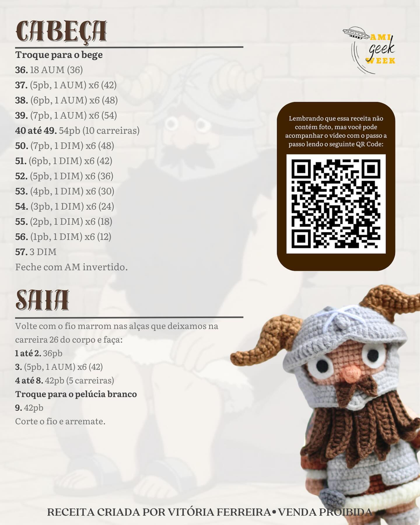Grátis! Padrão Amigurumi Senshi Guerreiro