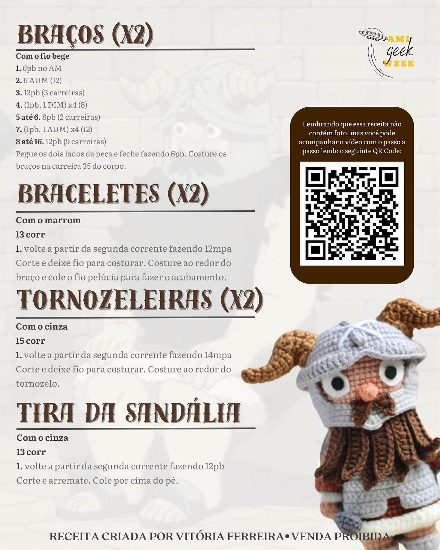 Grátis! Padrão Amigurumi Senshi Guerreiro