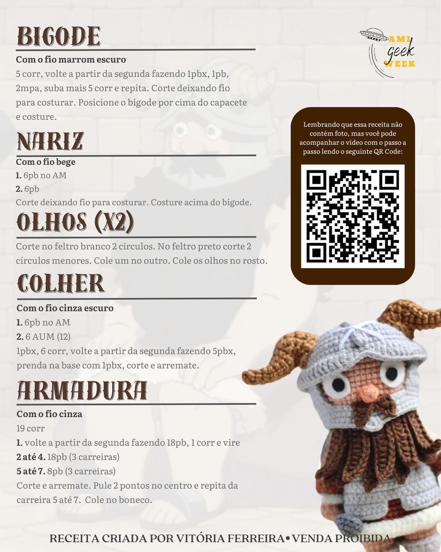 Grátis! Padrão Amigurumi Senshi Guerreiro