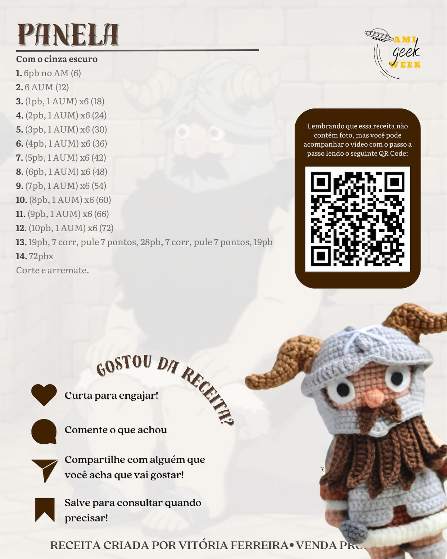 Grátis! Padrão Amigurumi Senshi Guerreiro