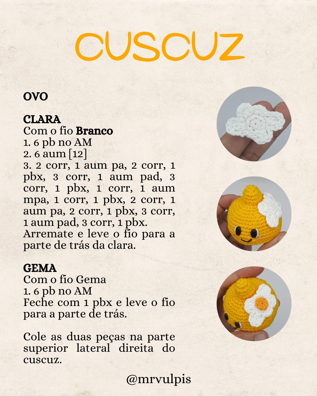 Grátis: Padrão de amigurumi Cuscuz