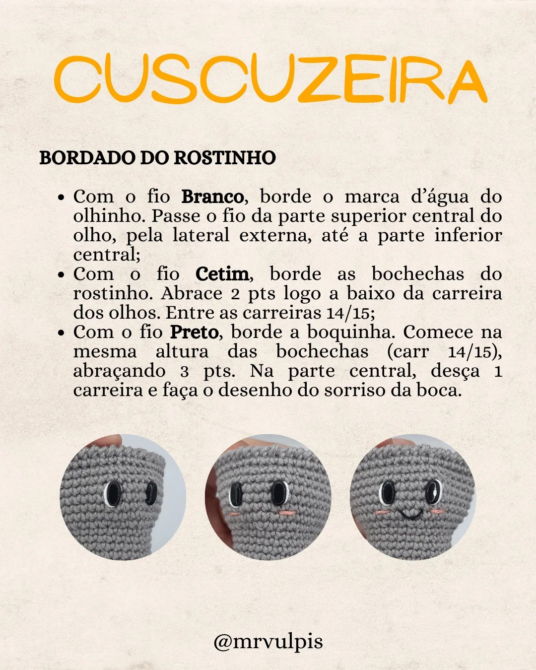 Grátis: Padrão de amigurumi Cuscuz