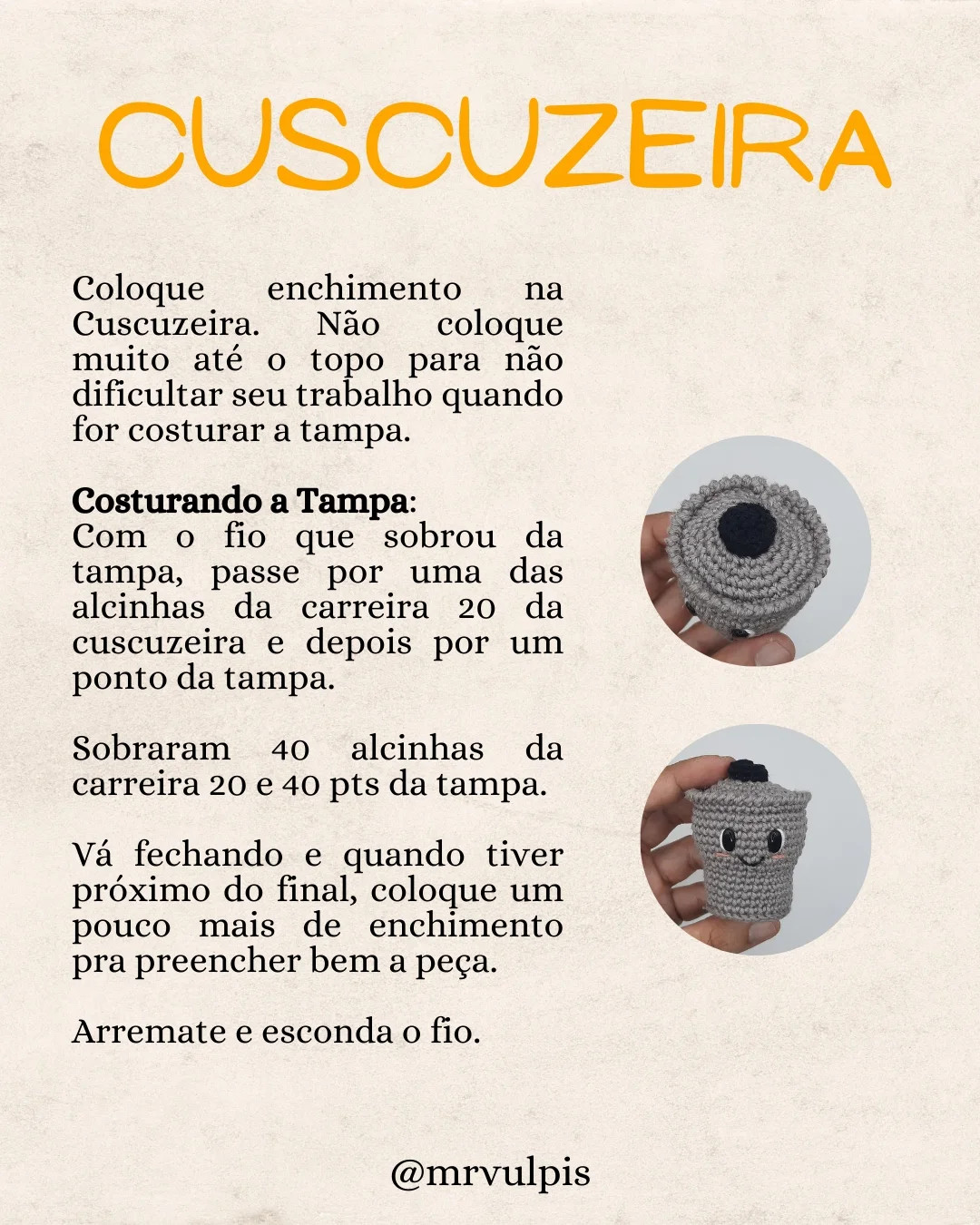 Grátis: Padrão de amigurumi Cuscuz