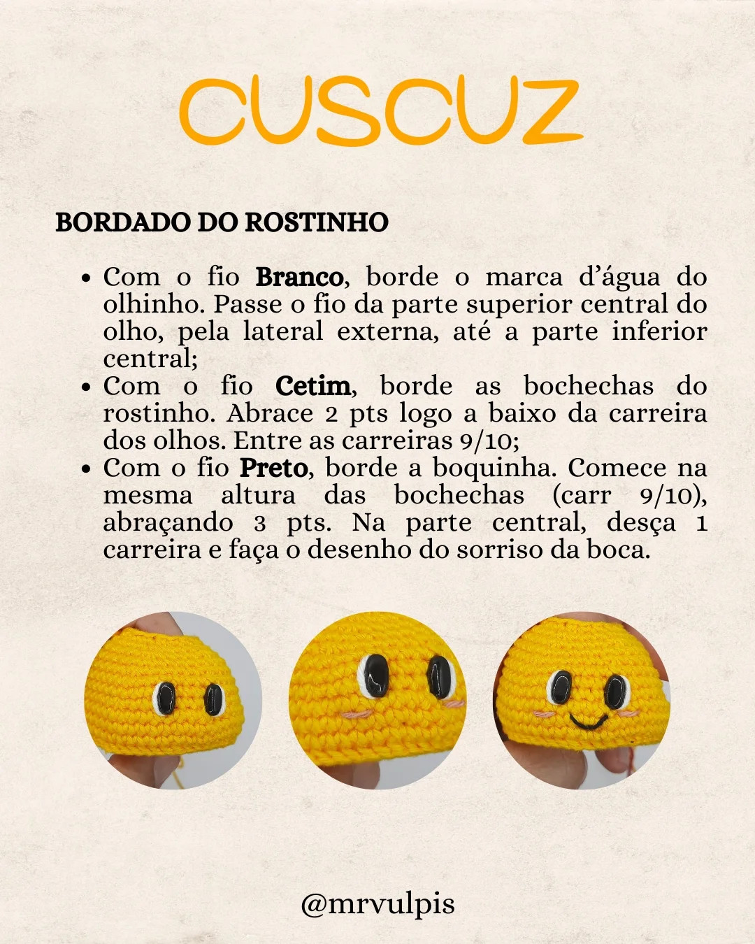 Grátis: Padrão de amigurumi Cuscuz