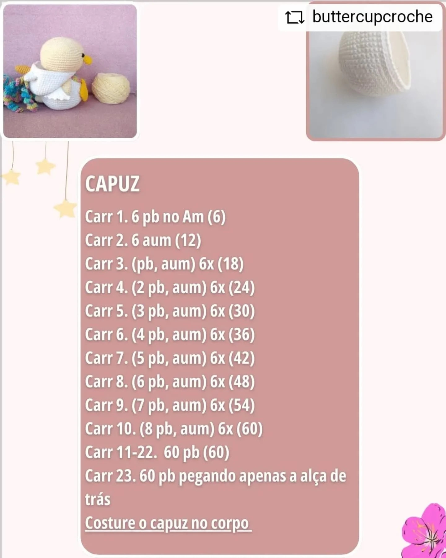 Grátis: Padrão de amigurumi de Patinho Unicórnio