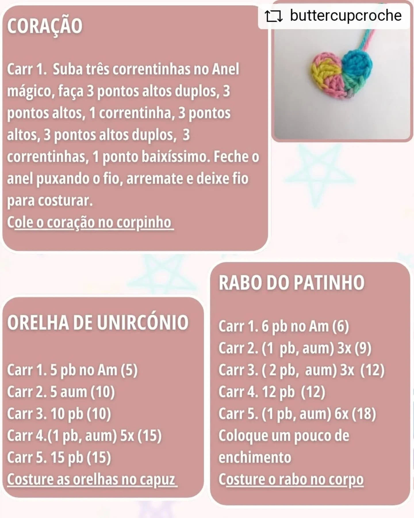 Grátis: Padrão de amigurumi de Patinho Unicórnio