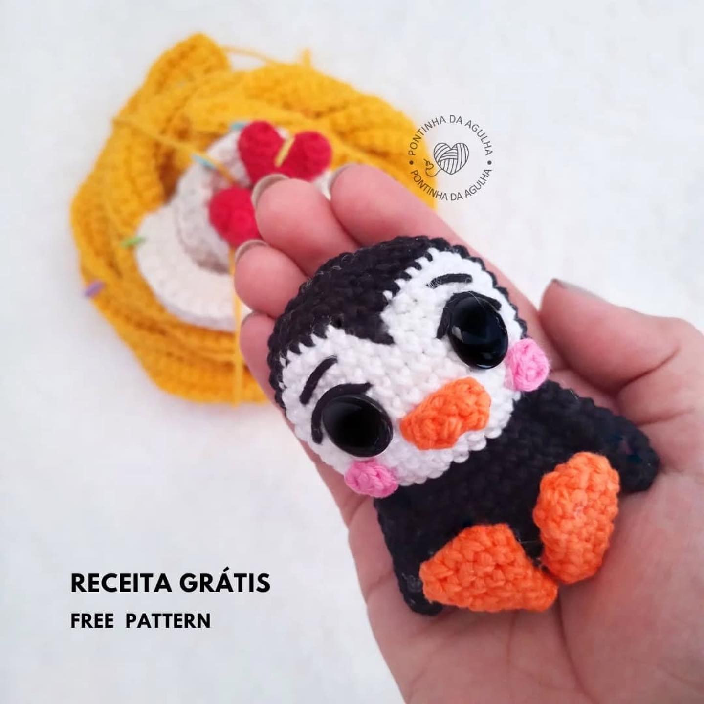 Grátis: Padrão de amigurumi de pinguim fofo