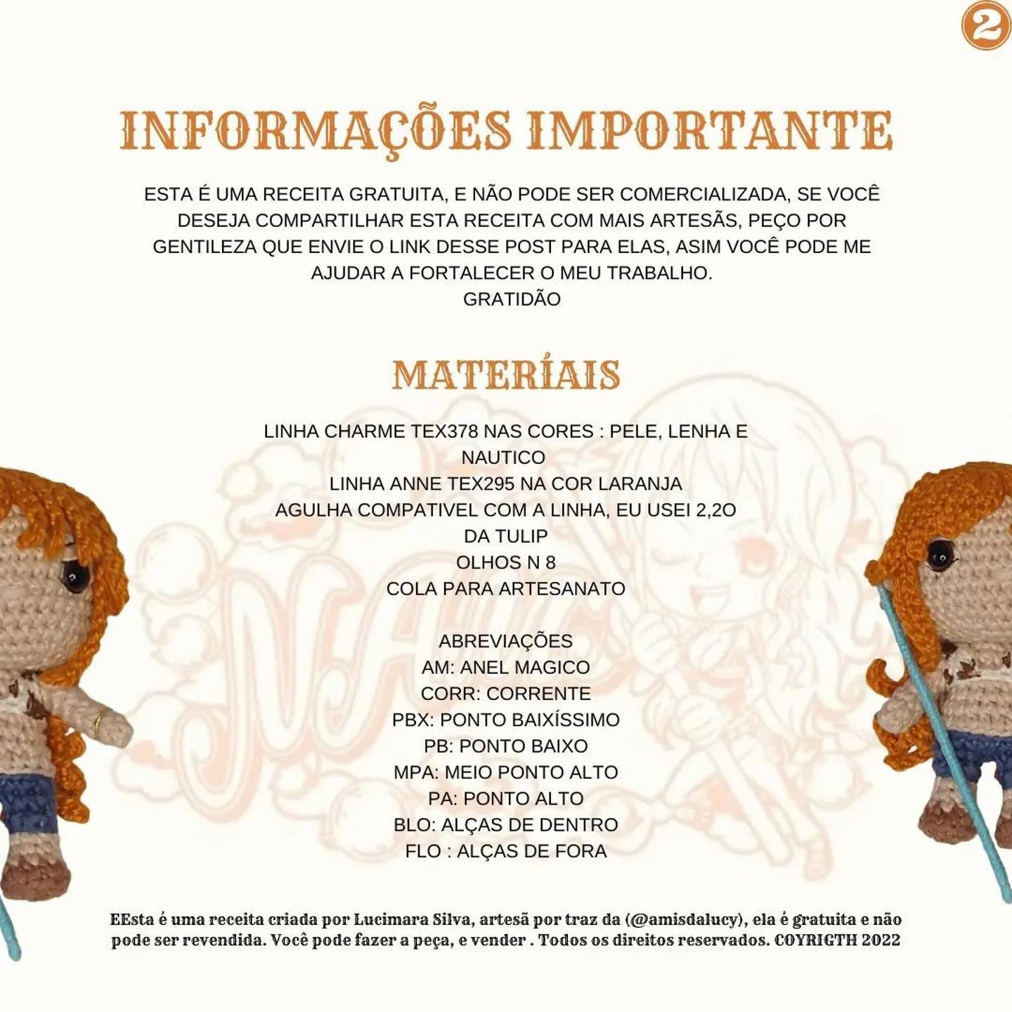 Grátis: Padrão de amigurumi Nami