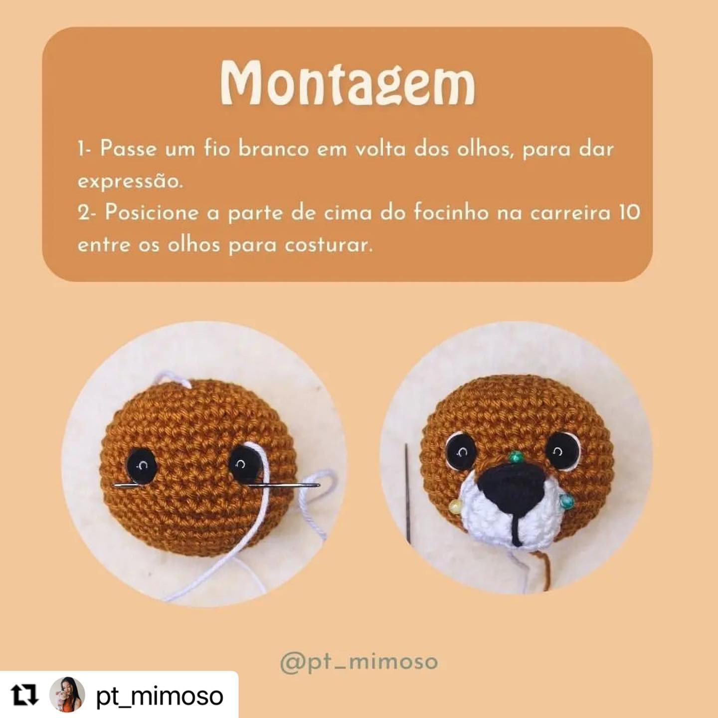Grátis: Padrão de chaveiro onça pintada em crochê.