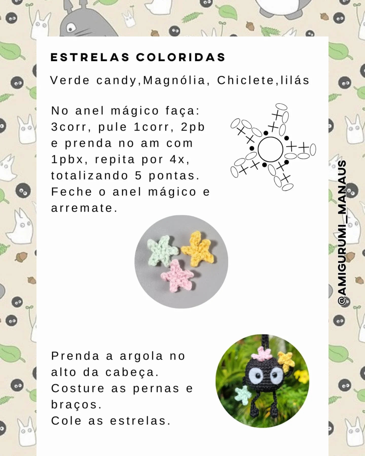 Grátis: Padrão de chaveiro Susuwatari em crochê