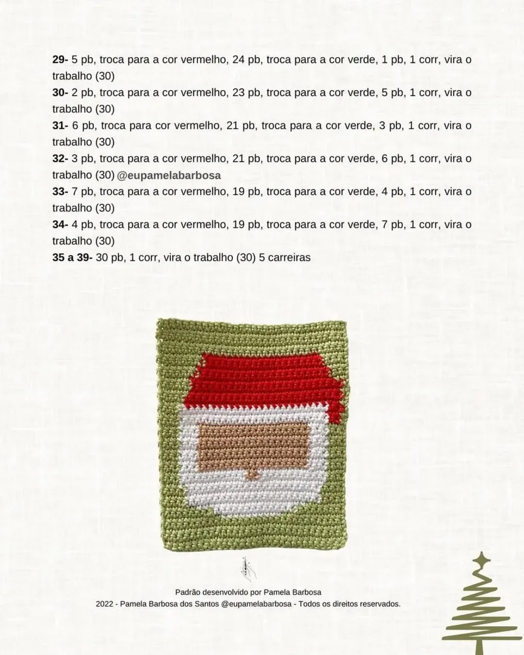 Grátis: Padrão de crochê de enfeite de Papai Noel para Natal