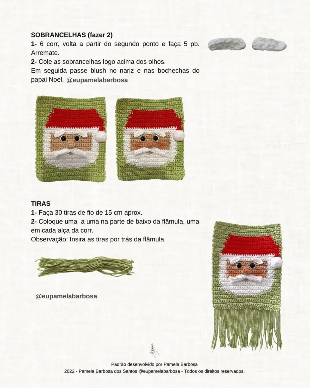 Grátis: Padrão de crochê de enfeite de Papai Noel para Natal