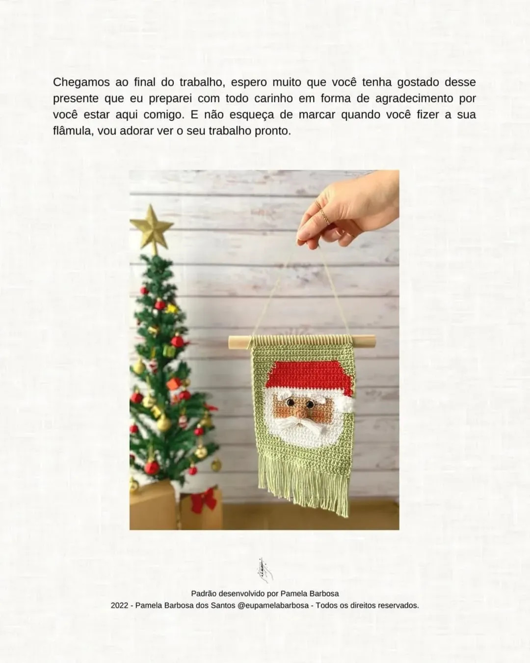Grátis: Padrão de crochê de enfeite de Papai Noel para Natal