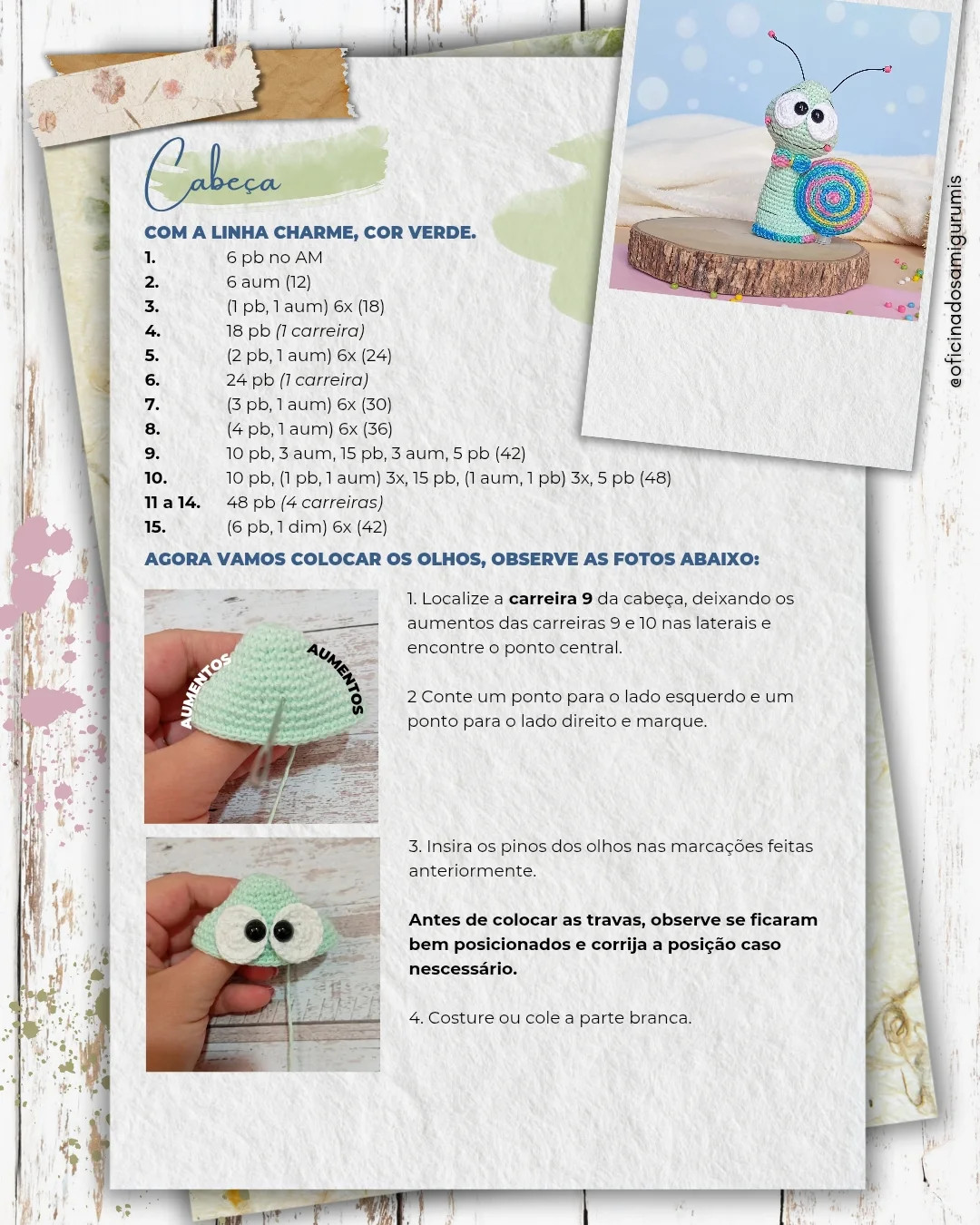 Grátis: Padrão de crochê do caracol Oliver