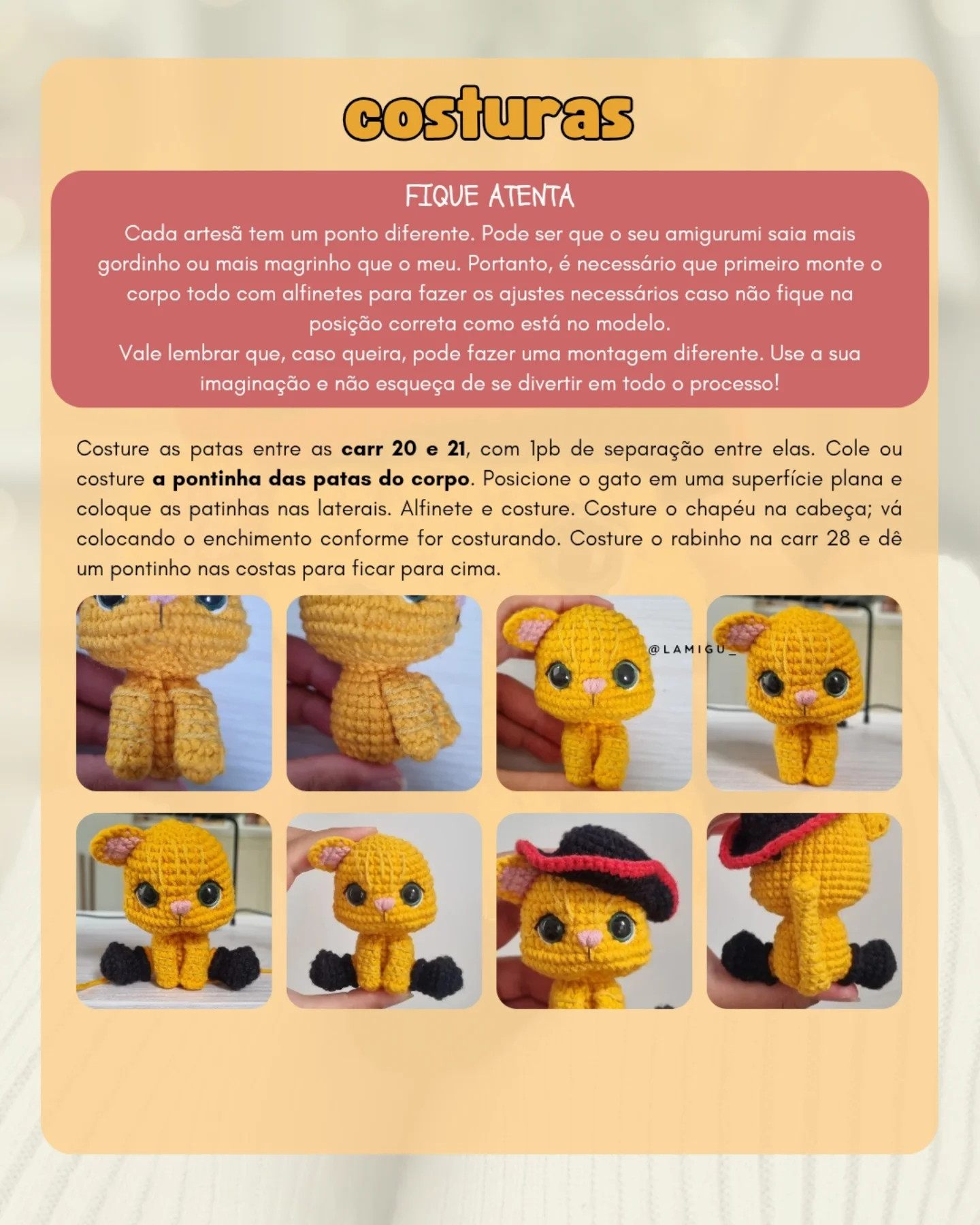 Grátis: Padrão de Crochê do Gato de Botas