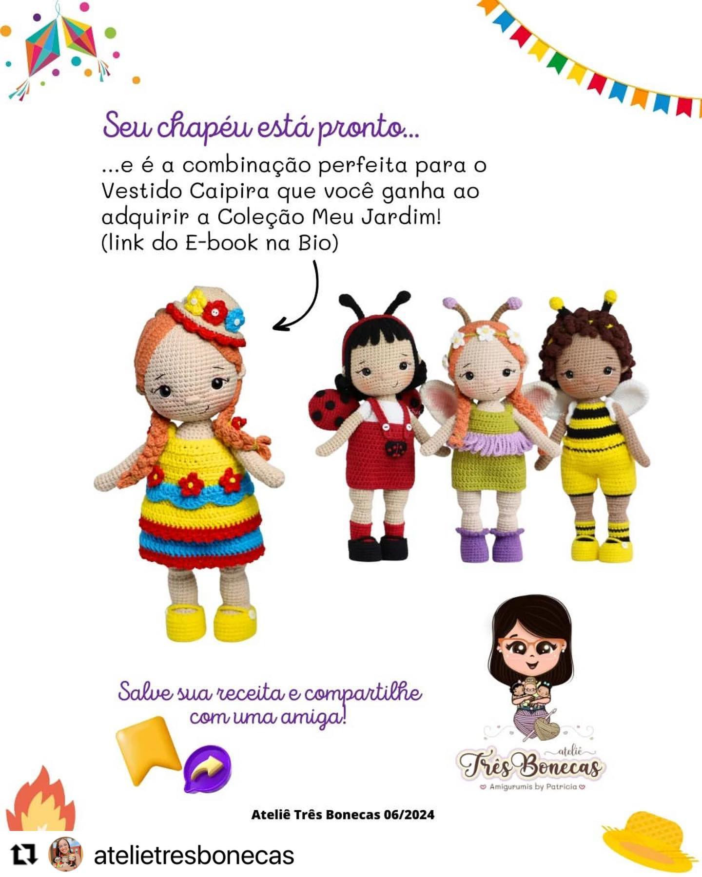 Grátis: Padrão de Crochê para Mini Chapéu de Palha