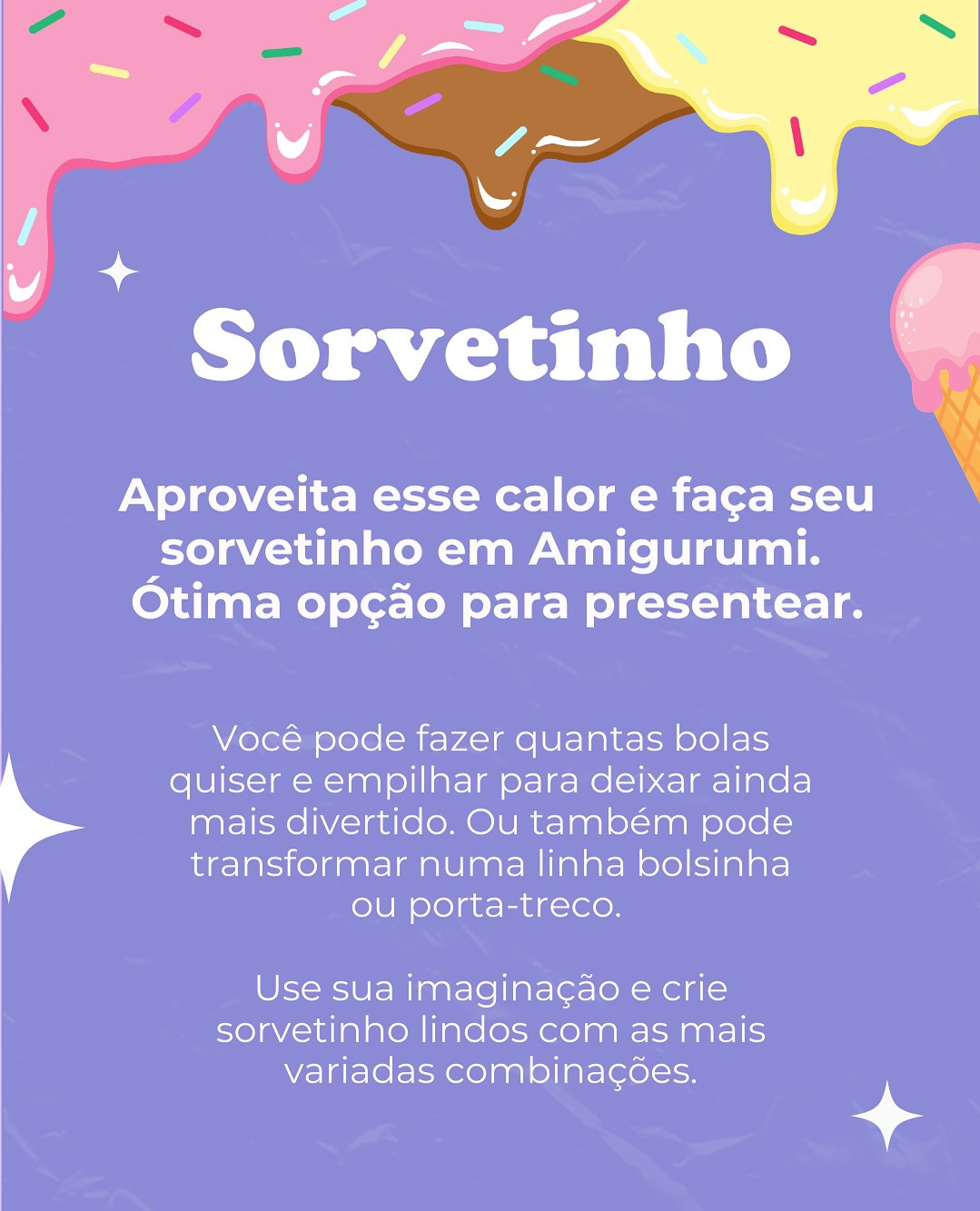 Grátis: Padrão de crochê para sorvete amigurumi