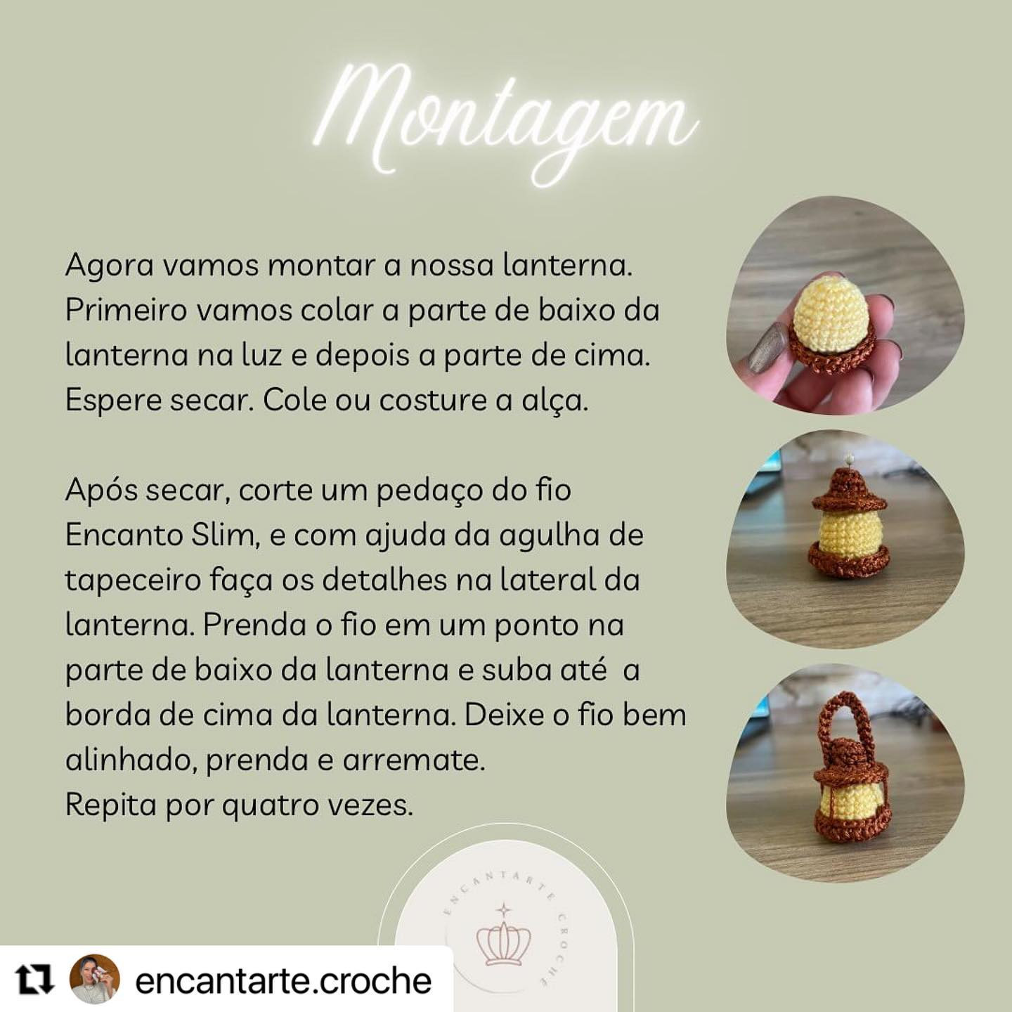Grátis: Padrão de crochê para uma lanterna encantada de Natal.