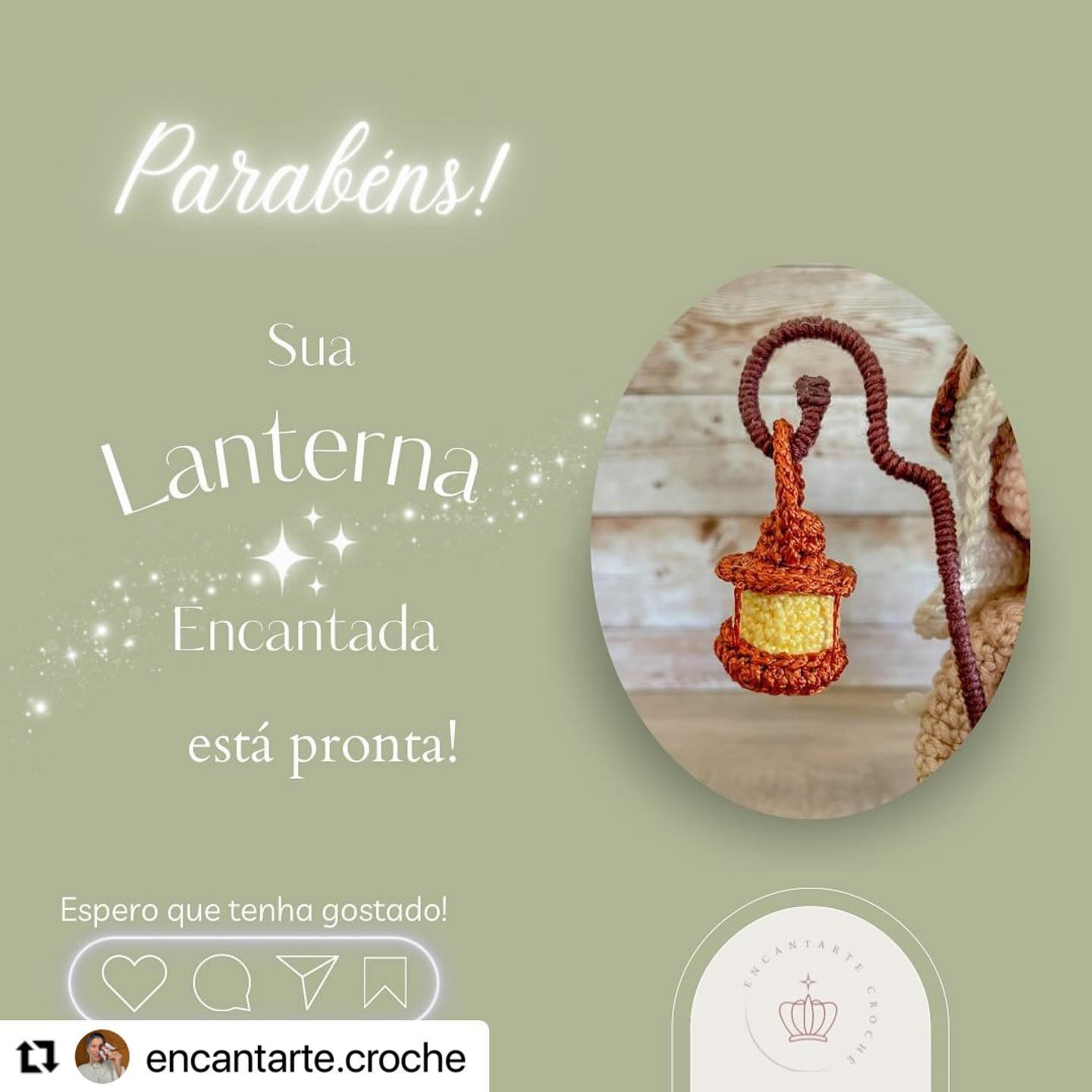 Grátis: Padrão de crochê para uma lanterna encantada de Natal.