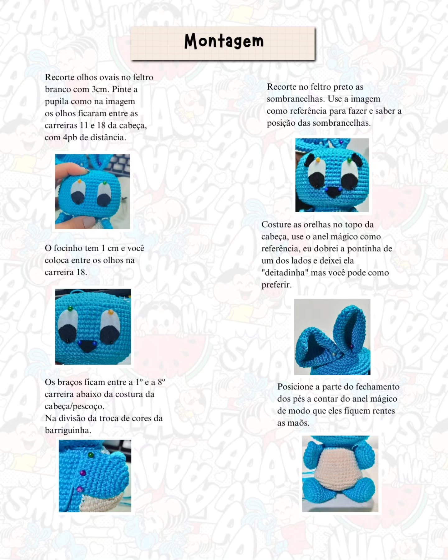 Grátis: Passo a passo do coelhinho Sansão