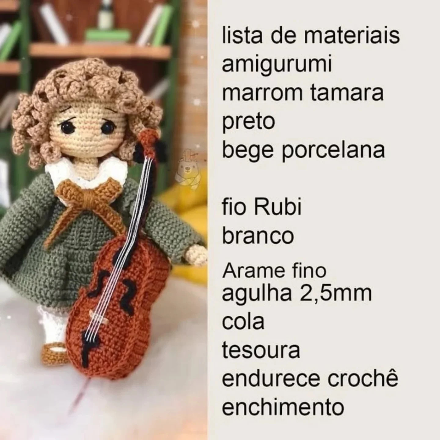 Grátis receita de crochê de violino