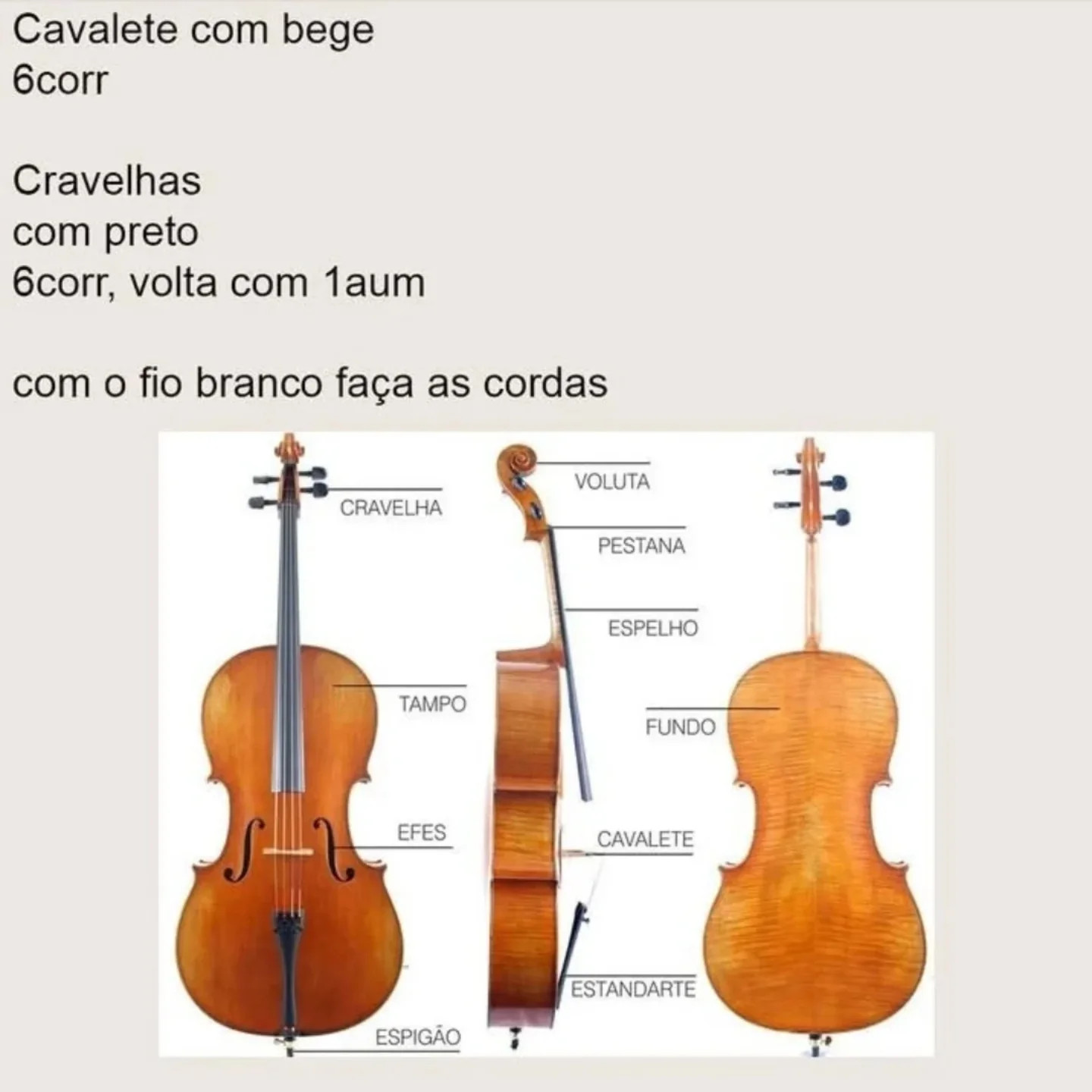 Grátis receita de crochê de violino