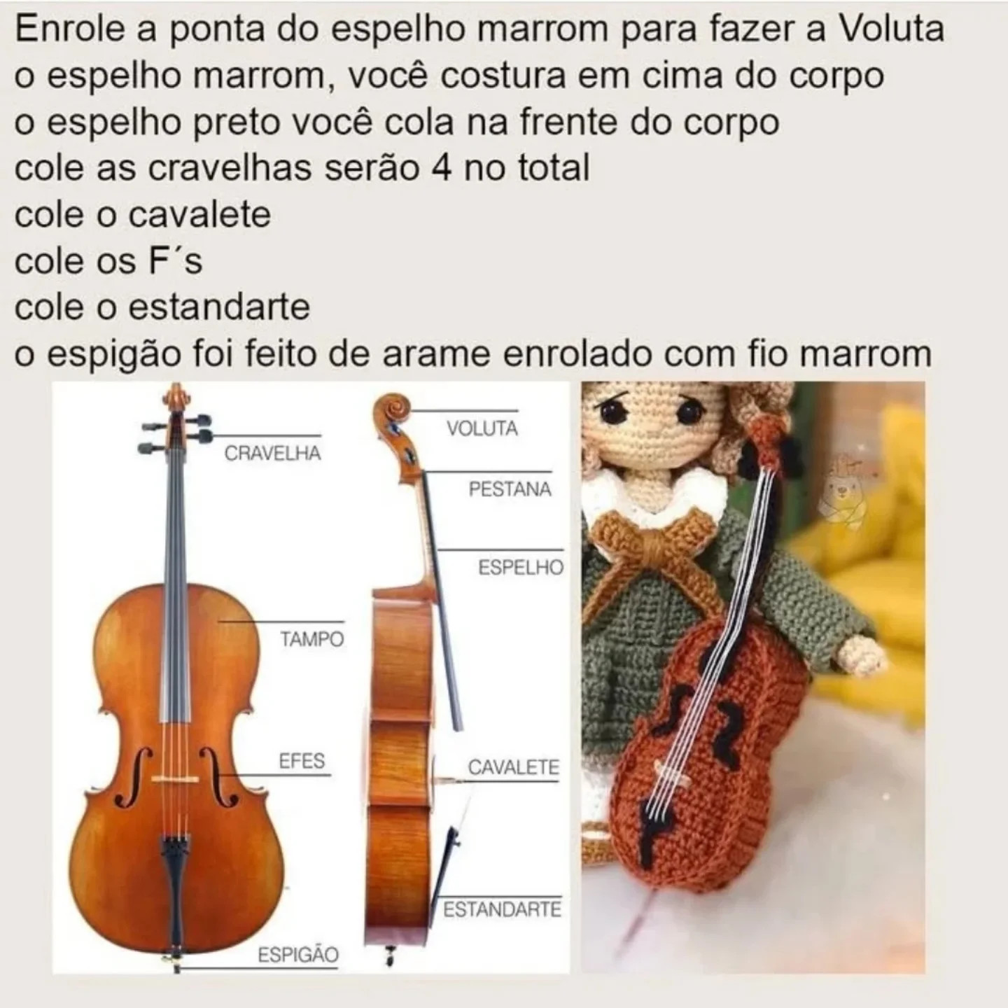 Grátis receita de crochê de violino