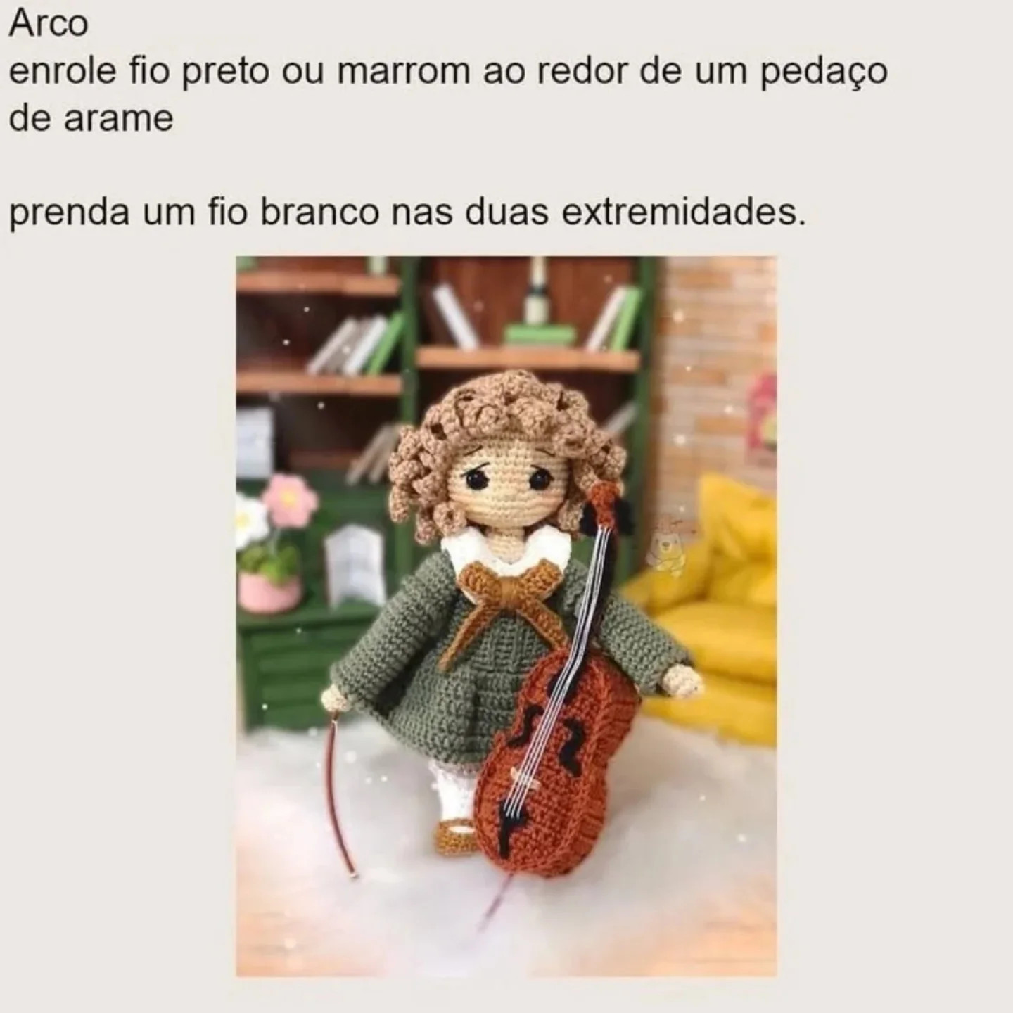 Grátis receita de crochê de violino