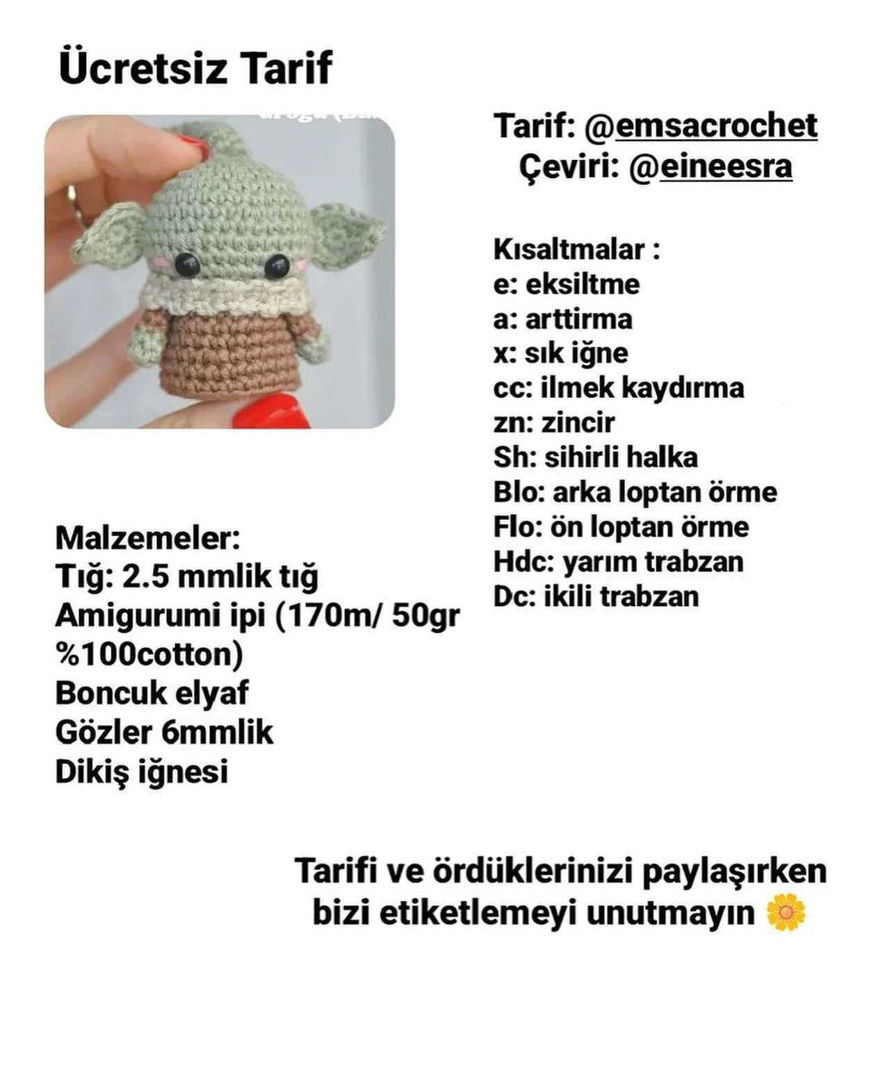 Grogu Amigurumi Şeması