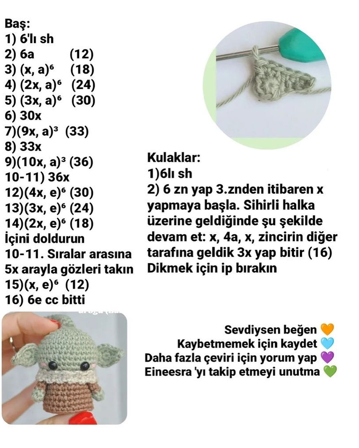 Grogu Amigurumi Şeması
