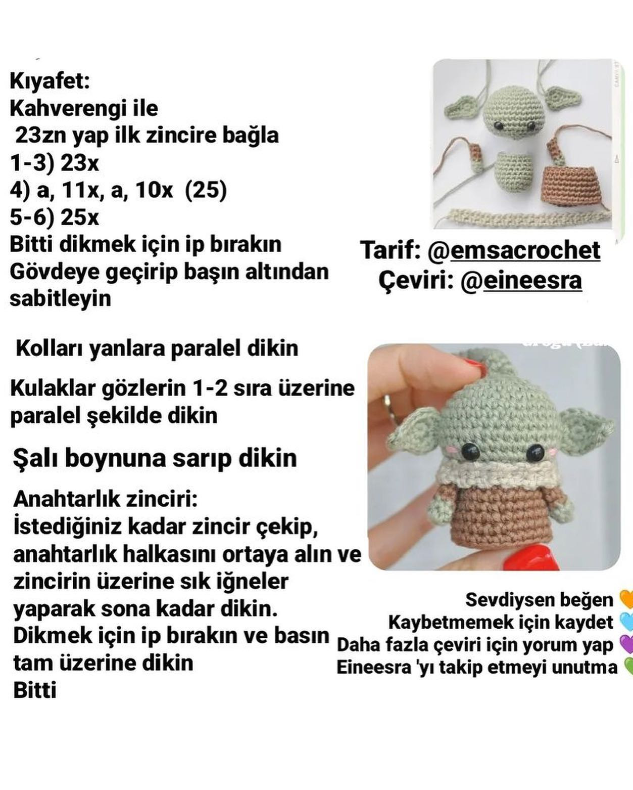 Grogu Amigurumi Şeması