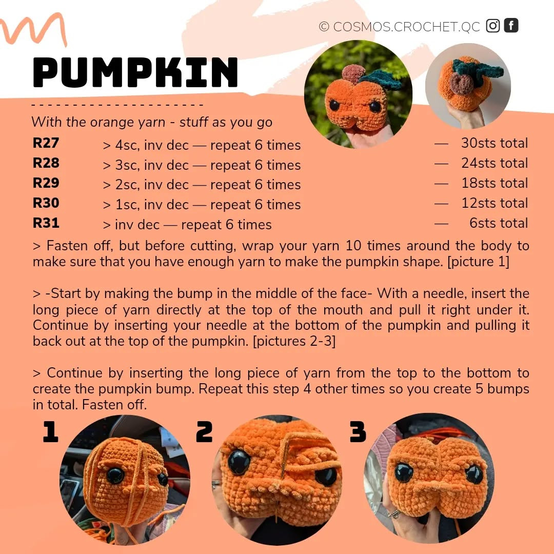 Grumpkin the Pumpkin: Free Crochet Pattern