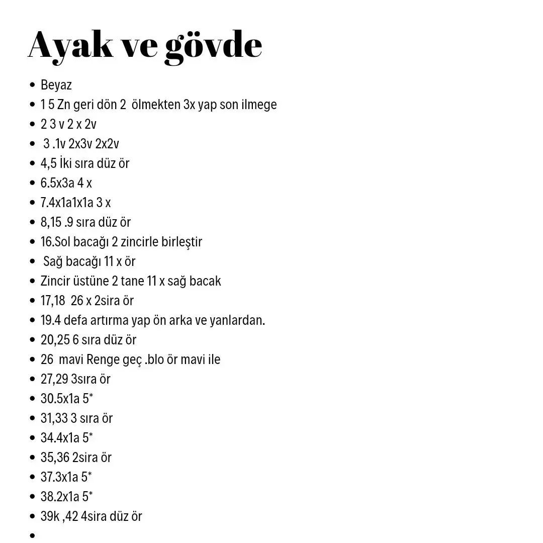 Güçlü Şirin Amigurumi Şeması