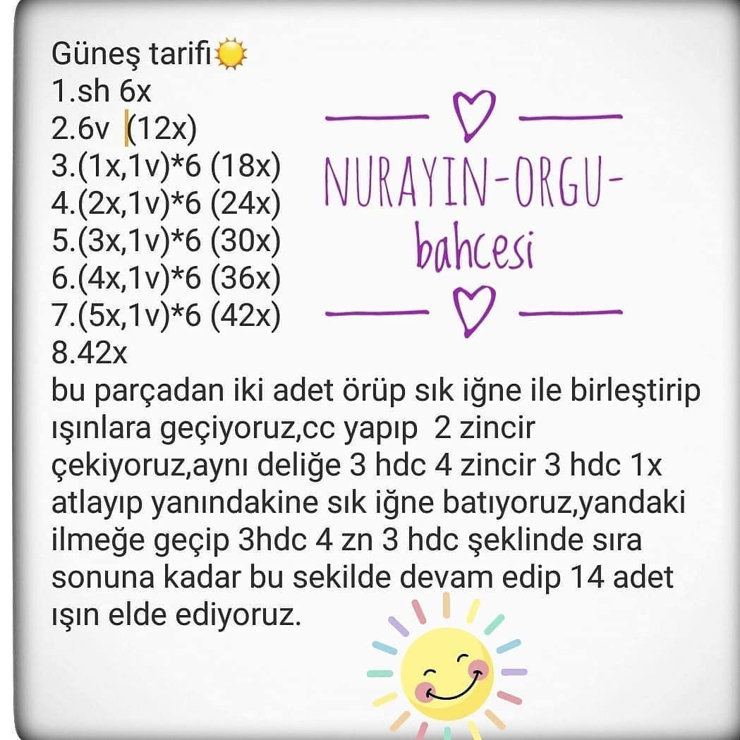Güneş Amigurumi Yapımı
