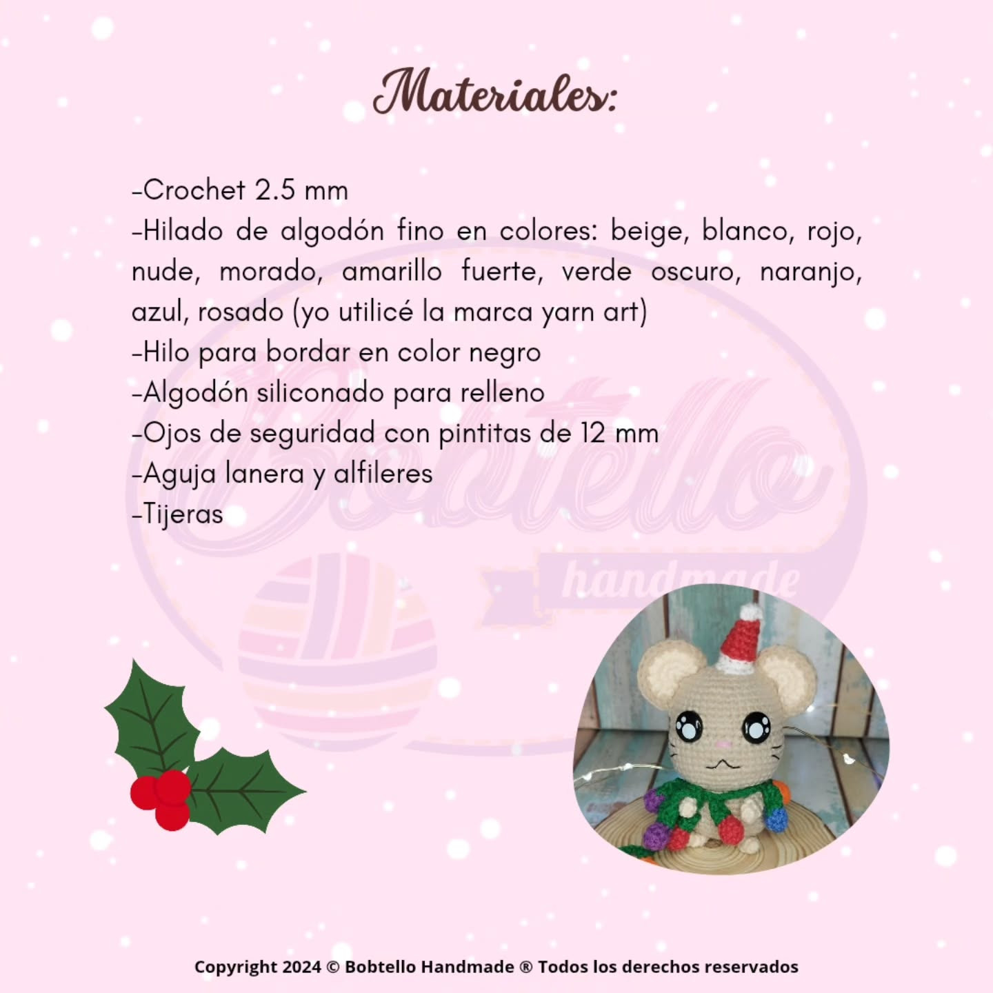 Hámster Navideño: Patrón de Ganchillo Gratis