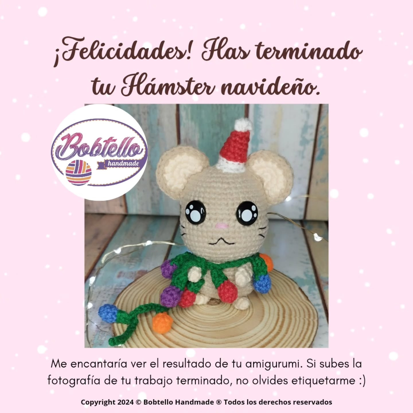 Hámster Navideño: Patrón de Ganchillo Gratis