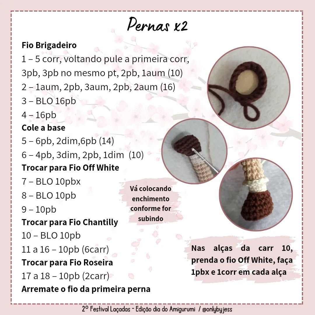 Hanami: Gráfico de amigurumi grátis de uma menina