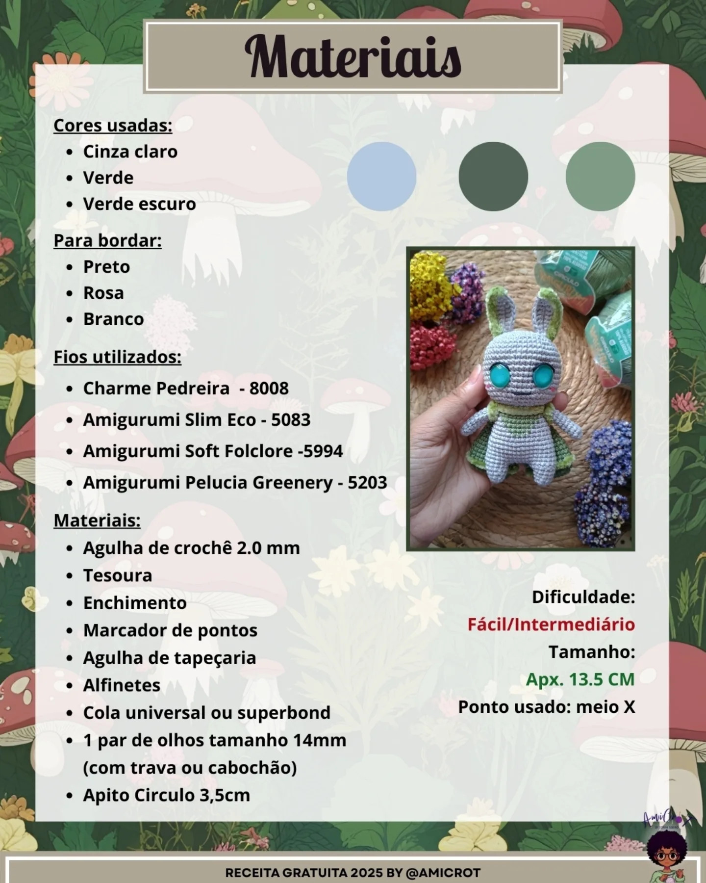 HÉLIO, a MARIPOSA SONORA: Gráfico de amigurumi de coelhinho