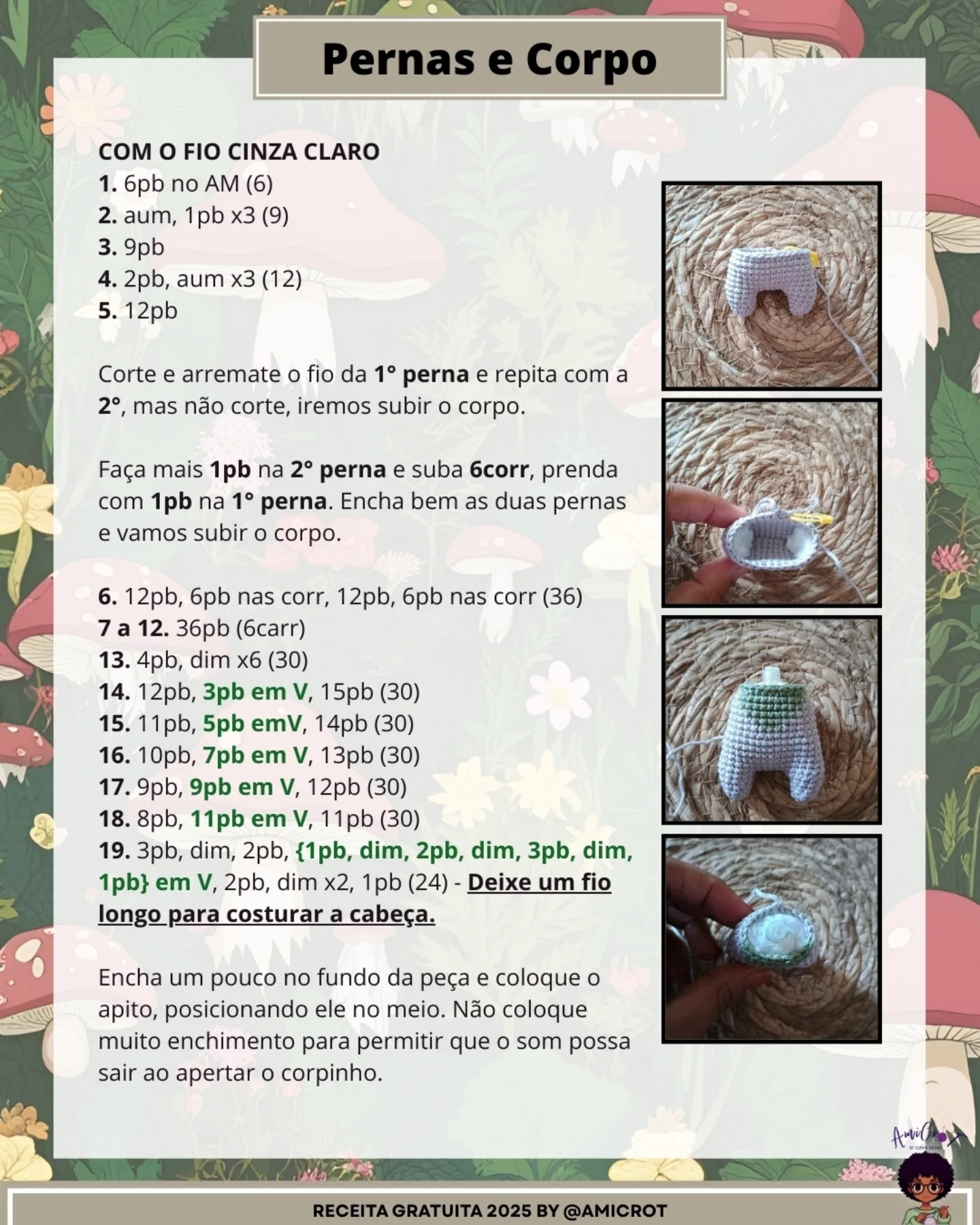 HÉLIO, a MARIPOSA SONORA: Gráfico de amigurumi de coelhinho