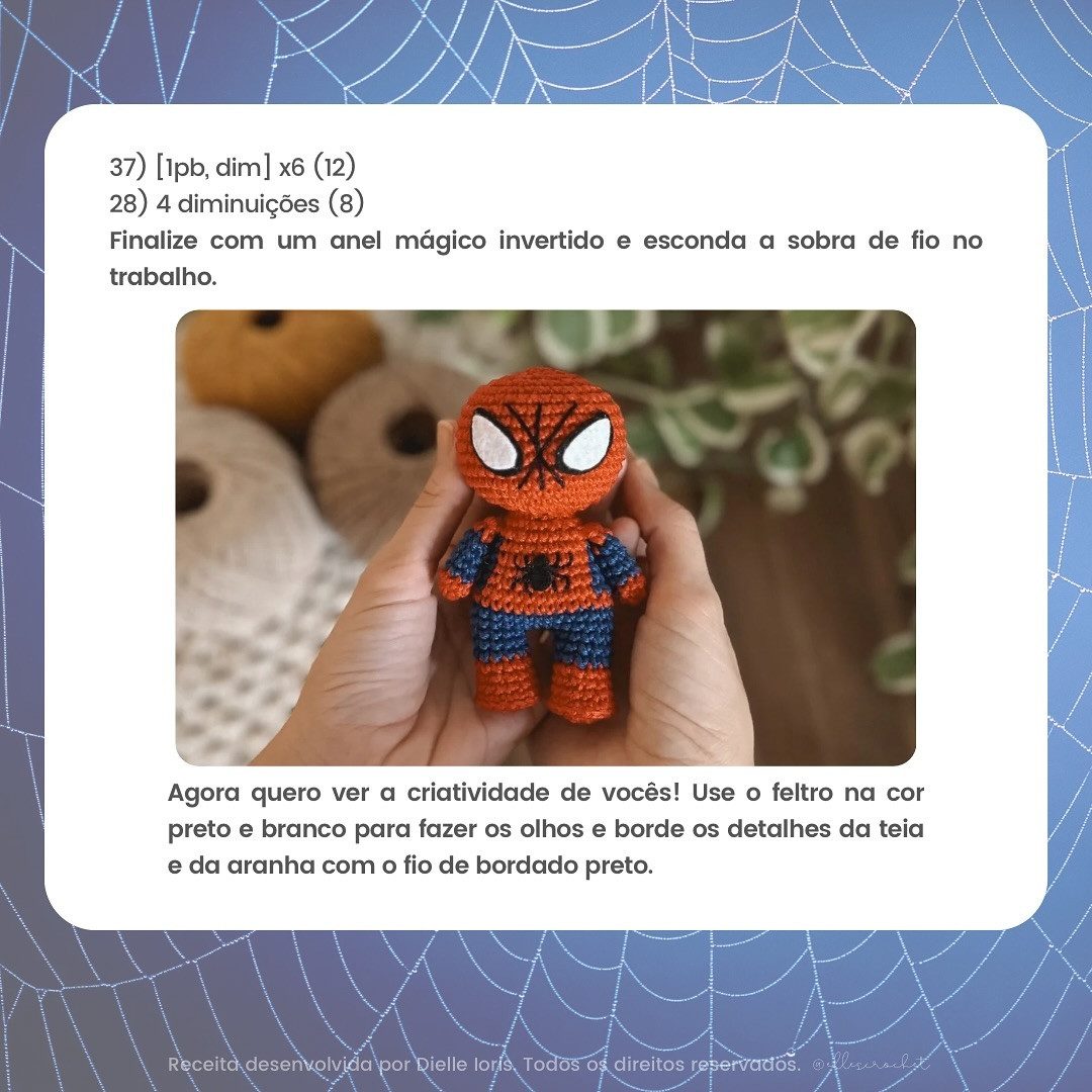 HOMEM-ARANHA: Gráfico de Amigurumi Grátis