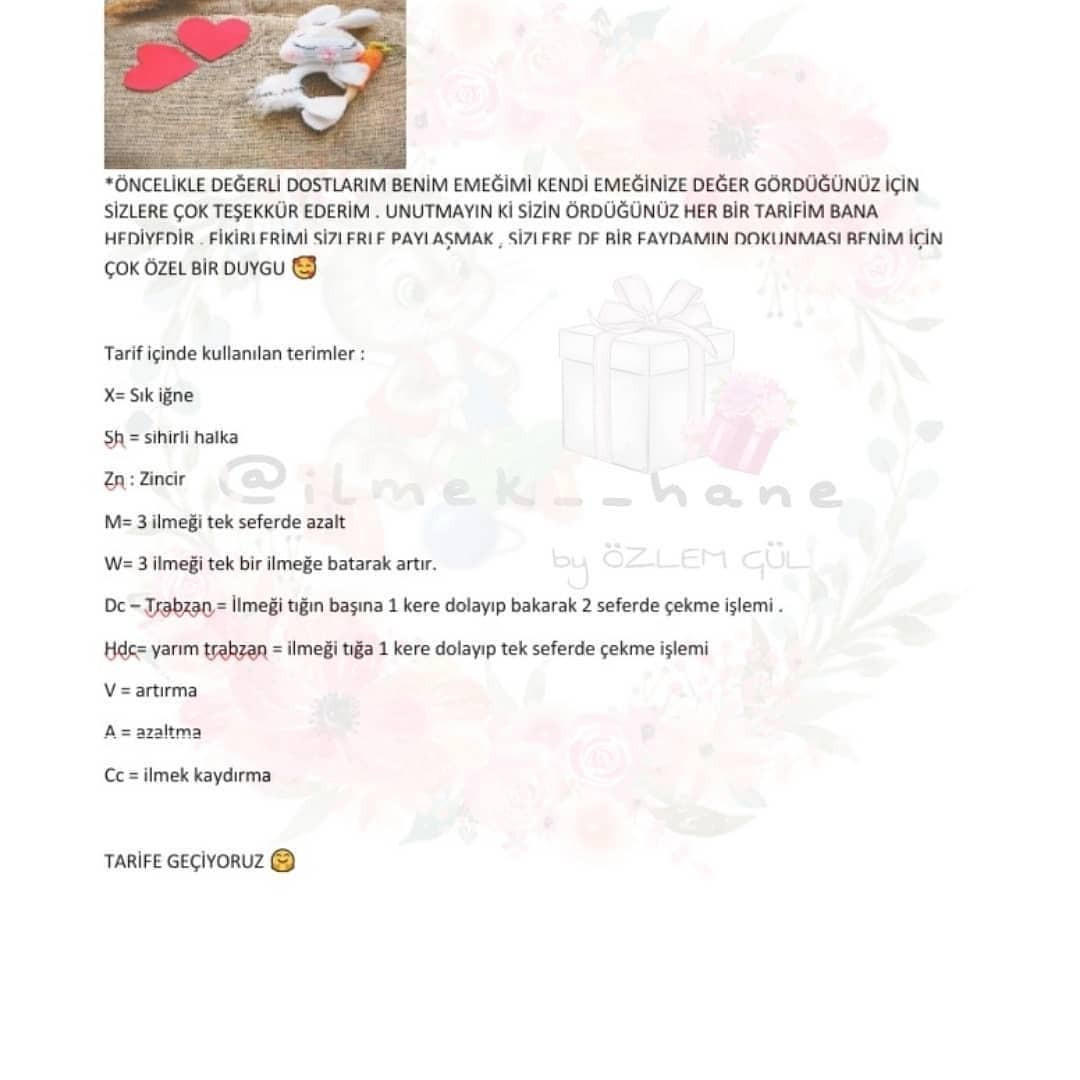 İlmek İlmek Örgü Tavşan Halka