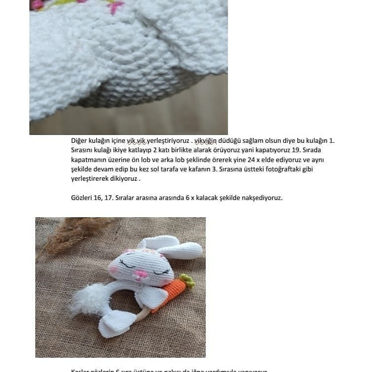 İlmek İlmek Örgü Tavşan Halka