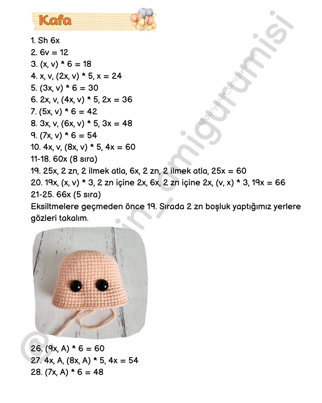 İpek Bebek Amigurumi Tığ İşi Şeması
