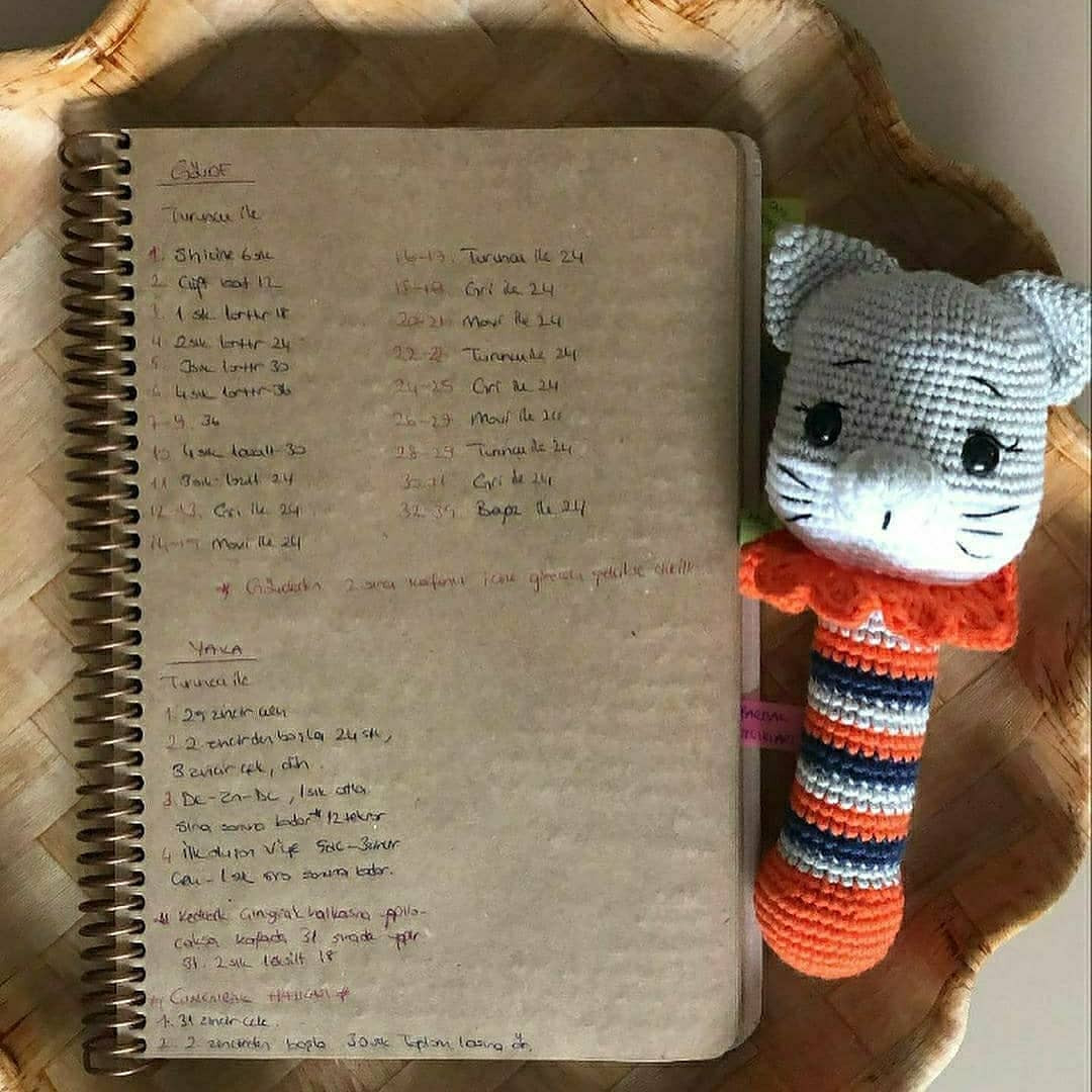 İşte kedi amigurumi tığ işi şeması